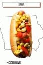 Hot Dog mit Mais und Bohnen