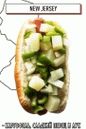 Hot Dog mit Kartoffeln, Paprika und Zwiebeln