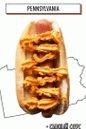 Hot Dog mit Käsesauce