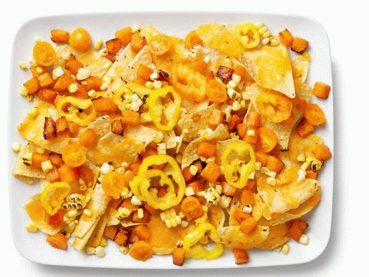 Nachos mit gebackenem Kürbis