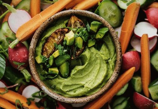 Foto-Dip-Sauce aus Avocado und weißen Bohnen