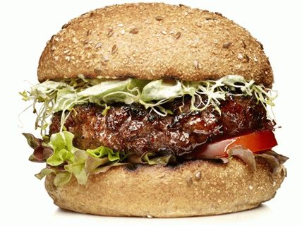 Photo Hamburger mit Avocado und Kräutern