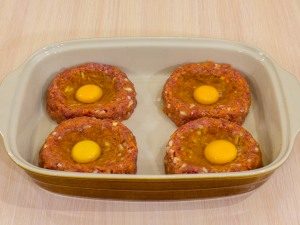 "Nester" von Hackfleisch