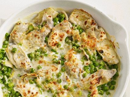 Photo Erbsengratin mit Artischocken