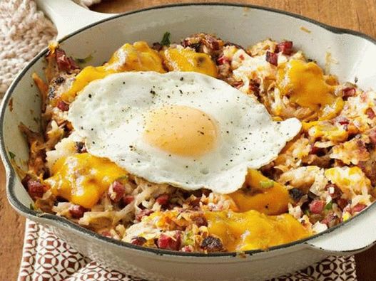 Foto von Hashbrown mit Corned Beef