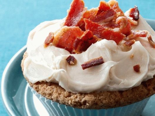 Photo Cupcakes mit Ahornsirup und Speck