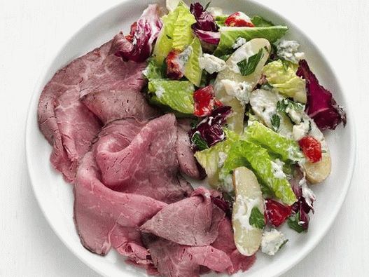 Foto von Roastbeef-Carpaccio mit Kartoffelsalat mit Gorgonzola
