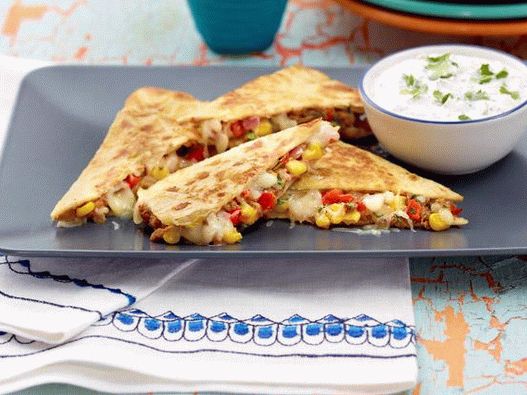 Foto von Quesadilla mit Mais und Bohnen