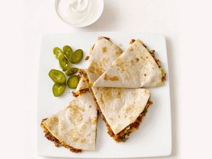 Foto von Quesadilla mit Schweinefleisch und Süßkartoffeln