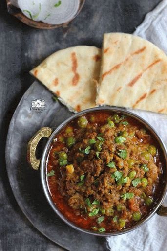 Photo Kima Matar - Indisches Gericht aus Kalbfleisch und Rinderhackfleisch mit Erbsen und Gewürzen