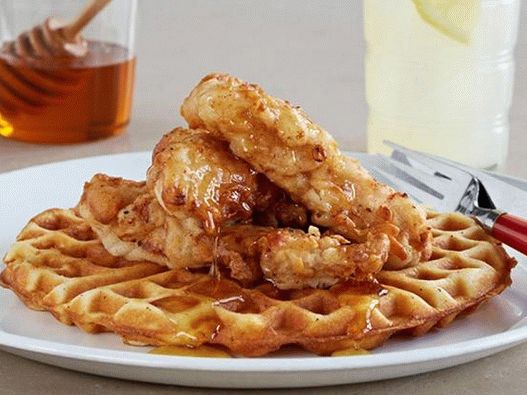 Foto des Gerichts - belgische Waffeln mit Huhn