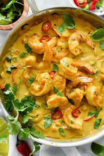 Photo Kokos-Curry mit Garnelen