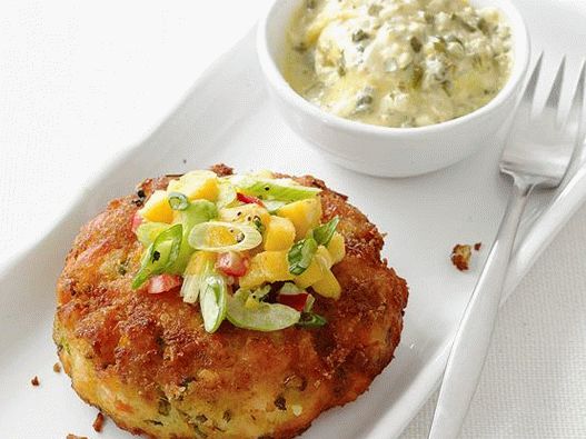 Foto Lachskoteletts mit Mangosalat mit Curry