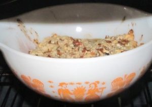 Mit Nektarinen zerbröckeln