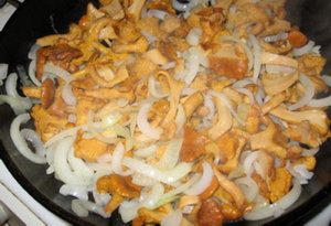Kaninchen mit Pfifferlingen