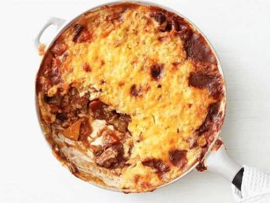 Photo Maisauflauf mit Kürbis und Rindfleisch in einem Slow Cooker