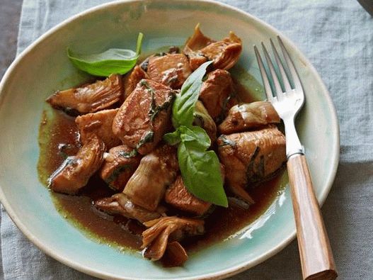 Fotohähnchen mit Artischocken in Zitronensauce