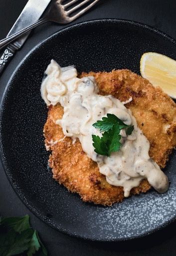 Foto Hühnerschnitzel mit Pilzsauce