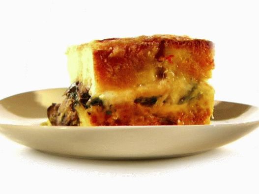 Photo Lasagne mit Brot, Pilzen und Spinat