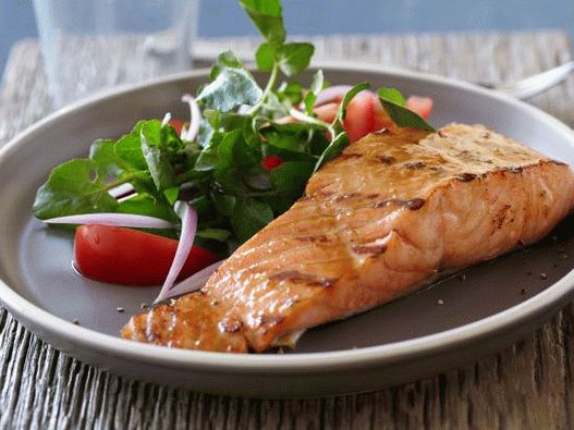 Foto Lachs in Honig-Senf-Sauce