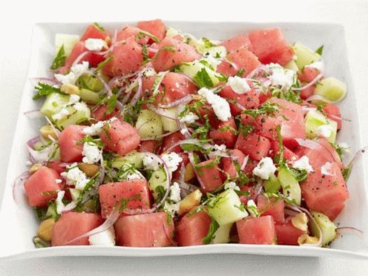 Foto des Gerichts - Salat aus Wassermelone und Gurke