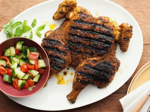 Gegrilltes Hähnchen mit Curry