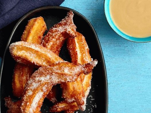 Churros mit Kokossauce (Donuts aus Pudding)