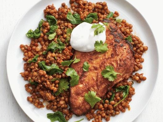 Photo Natural Tandoori Putenschnitzel mit Linsen