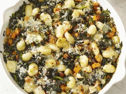 Foto von Gnocchi mit Kürbis und Kohl