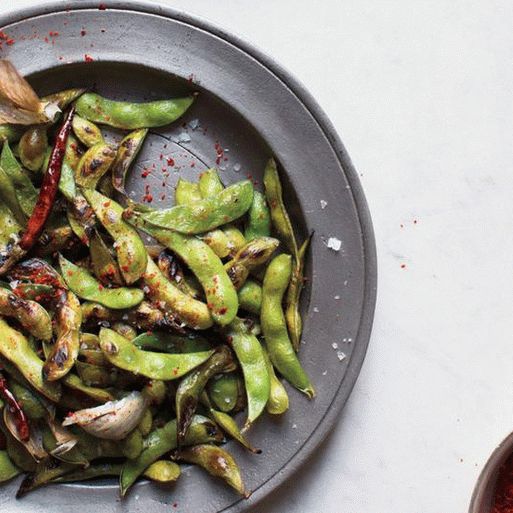 Foto sautierte Edamame Sojabohnen