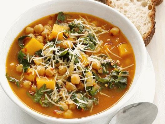 Foto des Gerichts - Gemüseeintopf mit Kürbis und Kichererbsen in einem Slow Cooker