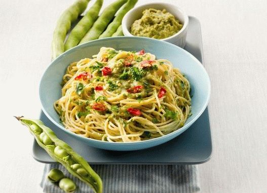 Foto von Spaghetti Nudeln mit Bohnen