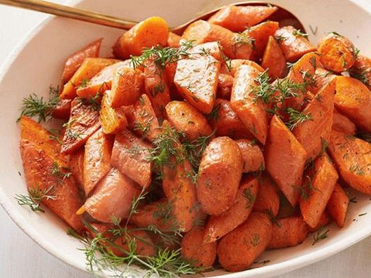 Foto gebackene Karotten