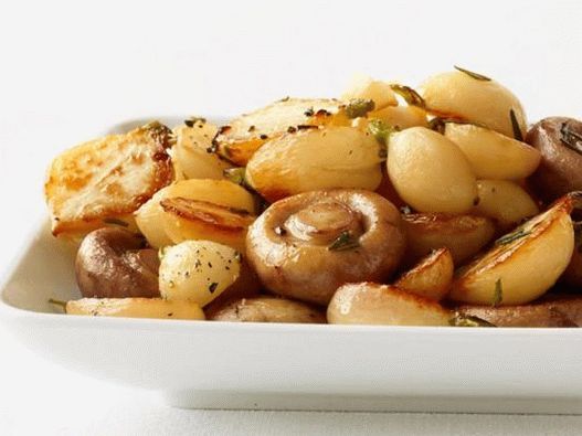 Foto gebackene Rübe mit Pilzen