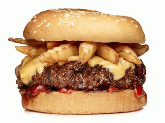 Hamburger mit Pommes