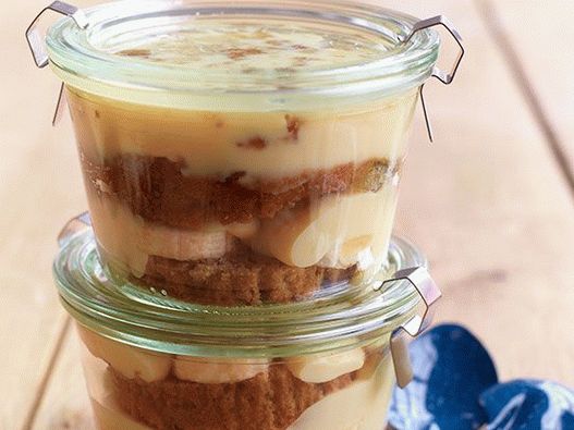 Fotopudding mit Bananen und Muffins