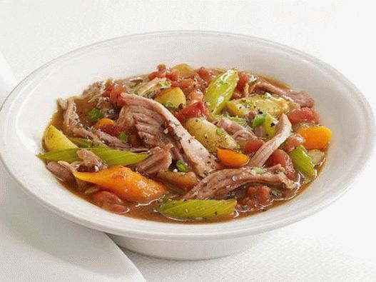 Foto von Schweinefleischeintopf in einem Slow Cooker