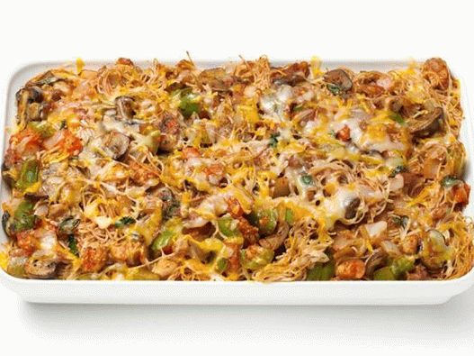 Gebackene Capellini mit Pilzen