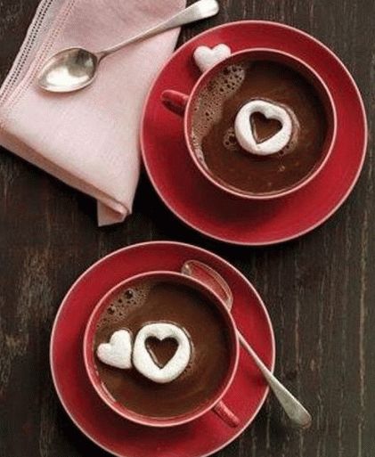 Foto romantische heiße Schokolade