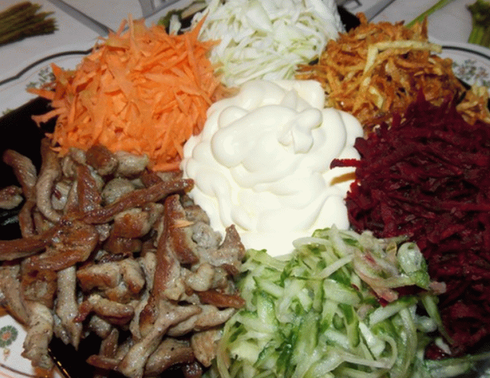 Салат со свининой рецепт с фото пошаговый рецепт