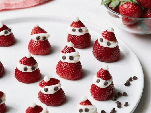 Foto von Weihnachtsmann aus Erdbeeren
