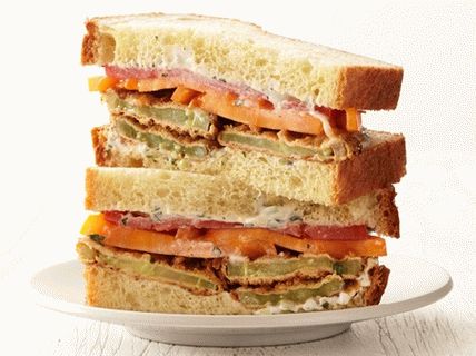 Photo Sandwiches mit gebratenen grünen Tomaten