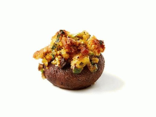 Foto von Champignons gefüllt mit Chorizo ​​und Maisbrot