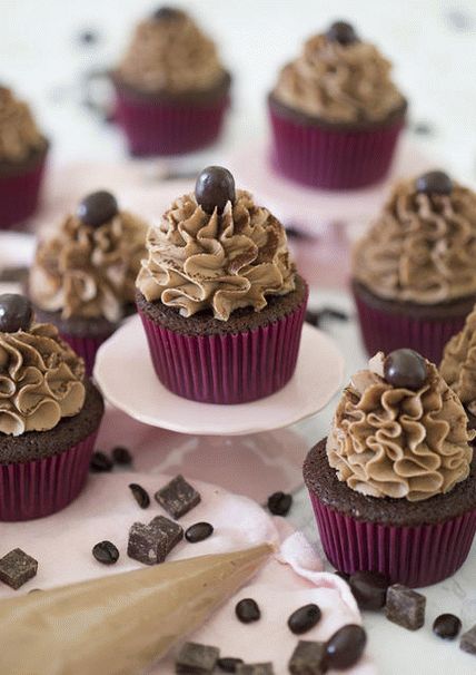Foto Schokolade und Kaffee Cupcakes