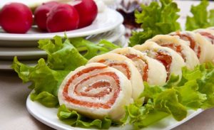 Käserolle mit Lachs