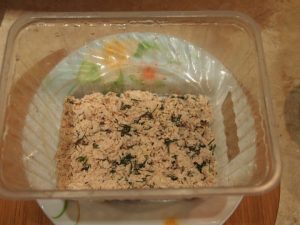 Blätterteig Salat mit Fleisch