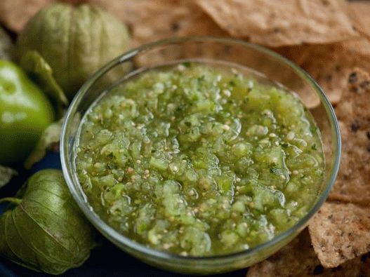 Foto von Gemüse Physalis Salsa Sauce (Salsa Verde)