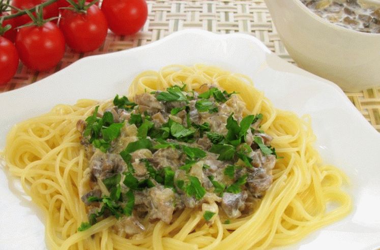Spaghetti mit Pilzsauce