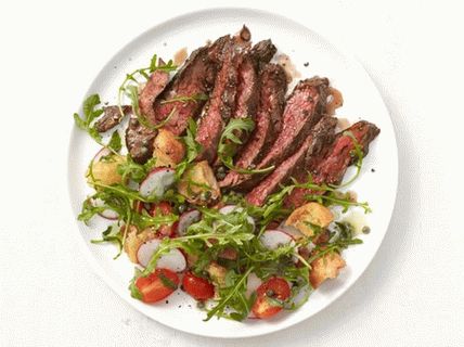 Photo Beef Flank Steak mit Rucola-Salat
