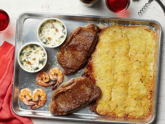 New York Steak Foto für ein romantisches Abendessen zu zweit
